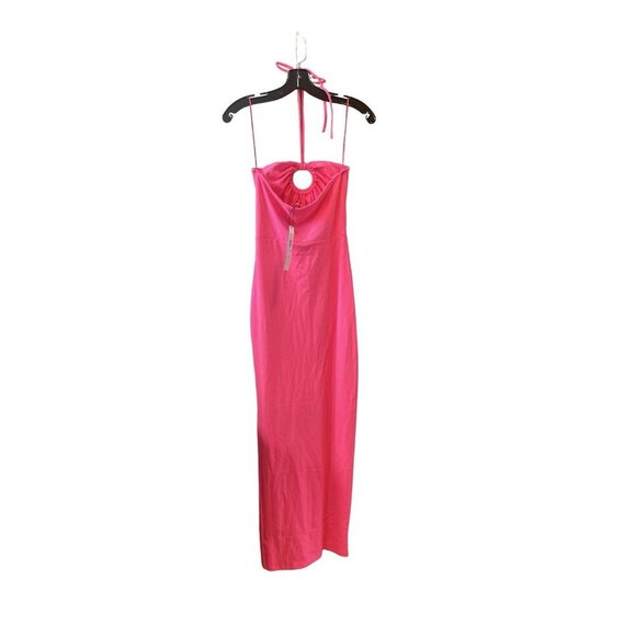 NWT Susana Monaco Halter Keyhole Maxi Dress shocking pink small - Picture 5 of 9